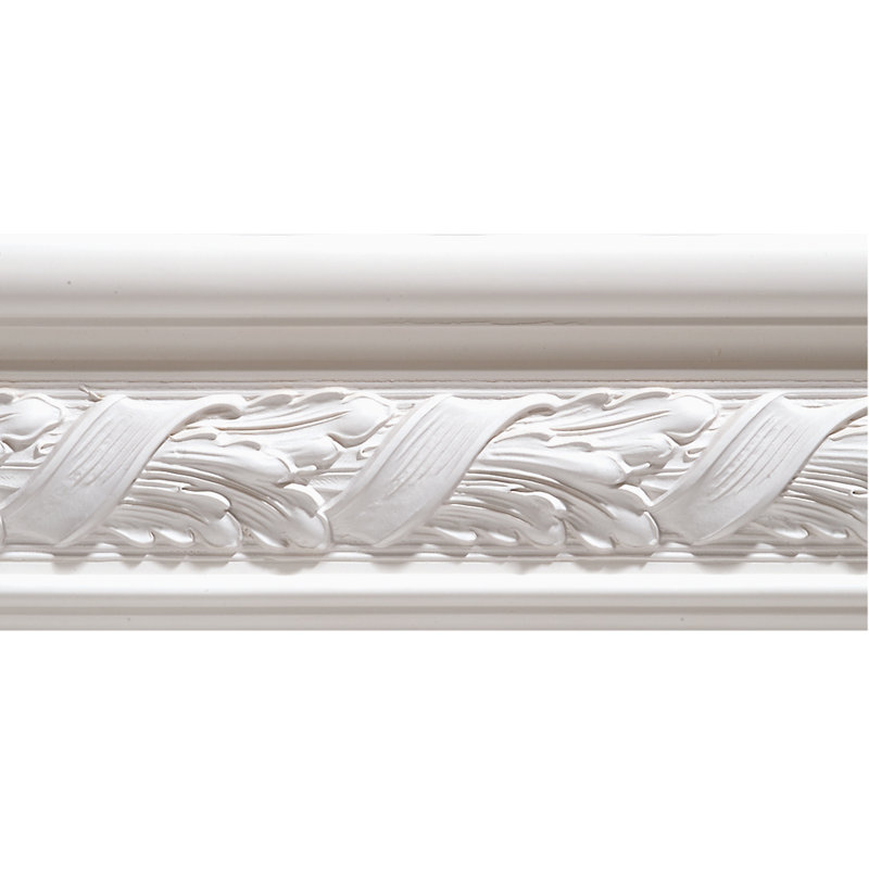 8-Foot White Primed Hardwood Decorative Chair Rail Moulding
