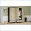 Commodes et amp; Garde-robes | Armoire 70,8 po Boho avec portes en rotin, tiroir et amp; Tige suspendue | Naturel + noir | Panneau de particules
