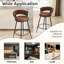 Bohdalice PU Leatherette Bar Stool (set of 2), With Braided Backrest And Footrest, Swivel Bar Stool, Seat Height 90.93cm, For The Kitchen, Dining Room And Home Bar-1835968579