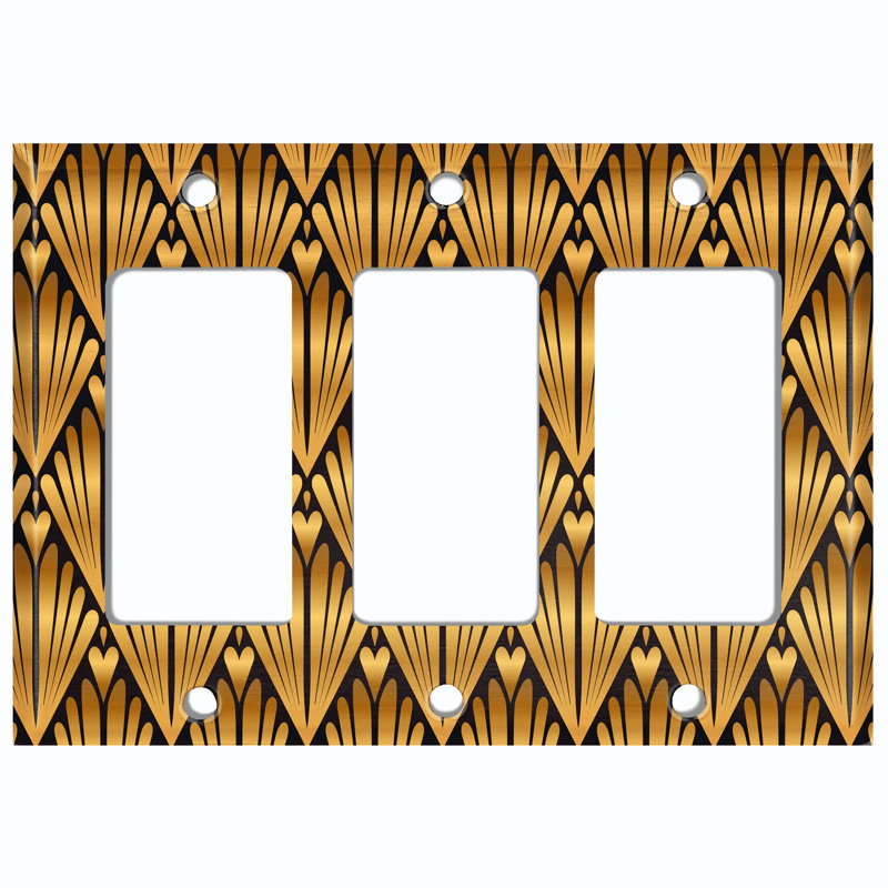 Patterned 3 - Gang Toggle Light Switch Standard Wall Plate