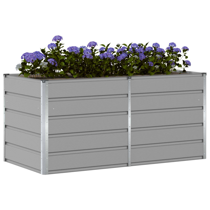 Raised Garden Bed, Light Grey, 75cm H x 160cm W x 80cm D