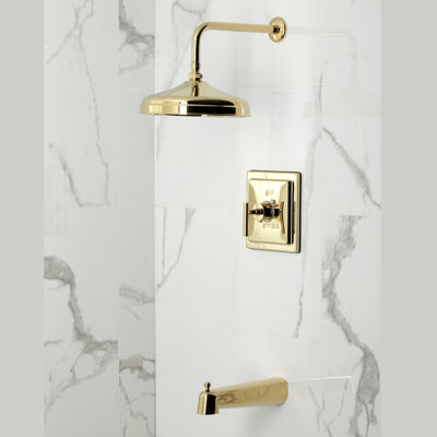 Robinet de baignoire et de douche à pression équilibrée à poignée simple Kingston Brass