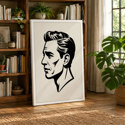 Contemplative Profile Modern - Wrapped Canvas