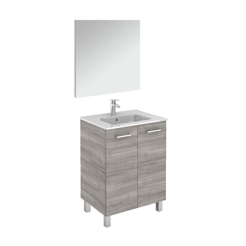Sandy Grey 28" Freestanding Single Basin Vanity with Ceramic Top