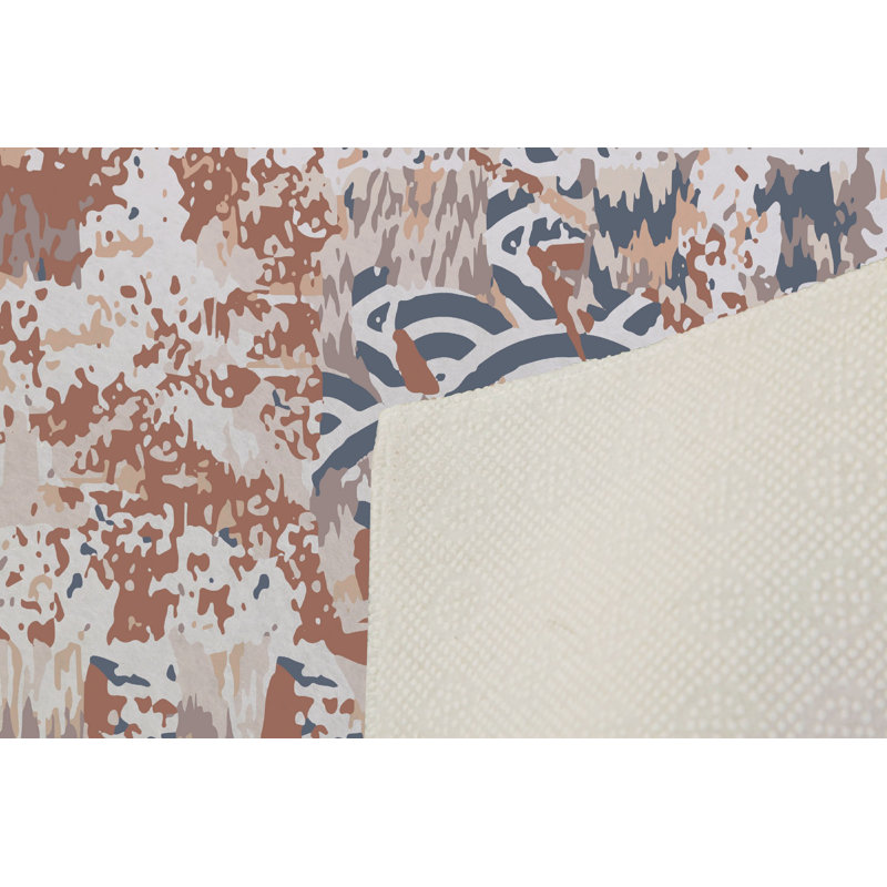 Elegant Hall Carpet, 3D Digital Print Design, 3.9 x 4.9 ft | 100% Polyester, Antibacterial, Non-Slip PVC Dot Underside, Pile Height: 0.04 in, Machine Washable, Perfect for Living Room & Entryway Decor
