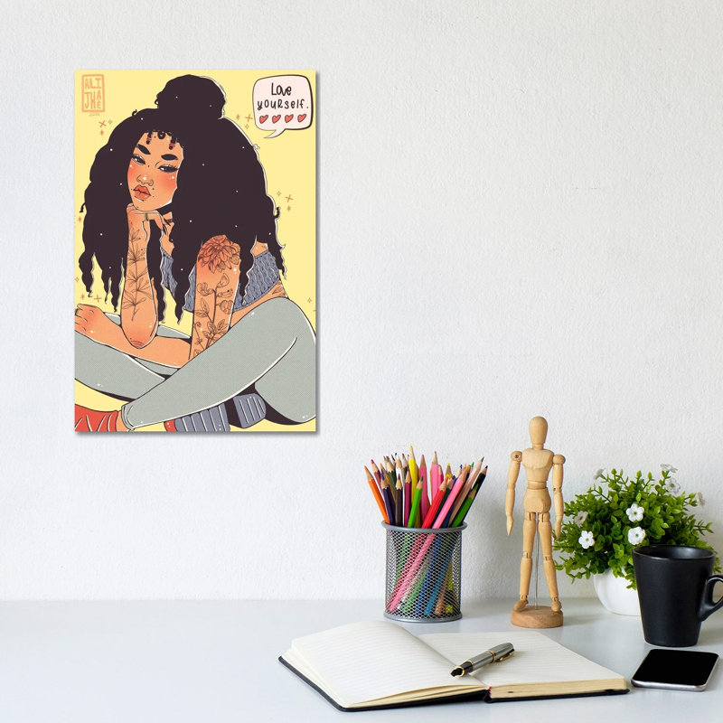 Love Yourself - Wrapped Canvas Painting, 20.32 cm H x 30.48 cm W