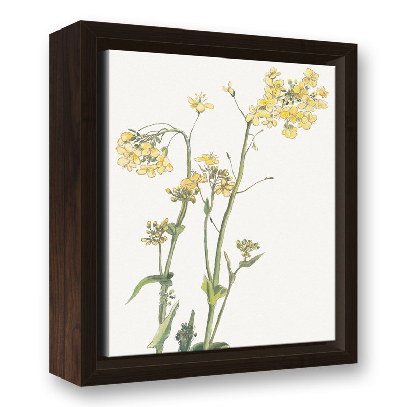 «Yellow and Green Floral Botanicals», reproduction sur toile, H 10 po x l 8 po, Encadré