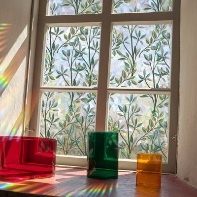 Vintage Green Vines Sunshine Colourful Wall Stickers  Stickers For Window Glass Shading Window Stickers Decorative Wall Stickers