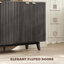 Commode pratique, armoire à buffet cannelée avec portes et tablettes réglables-551983536