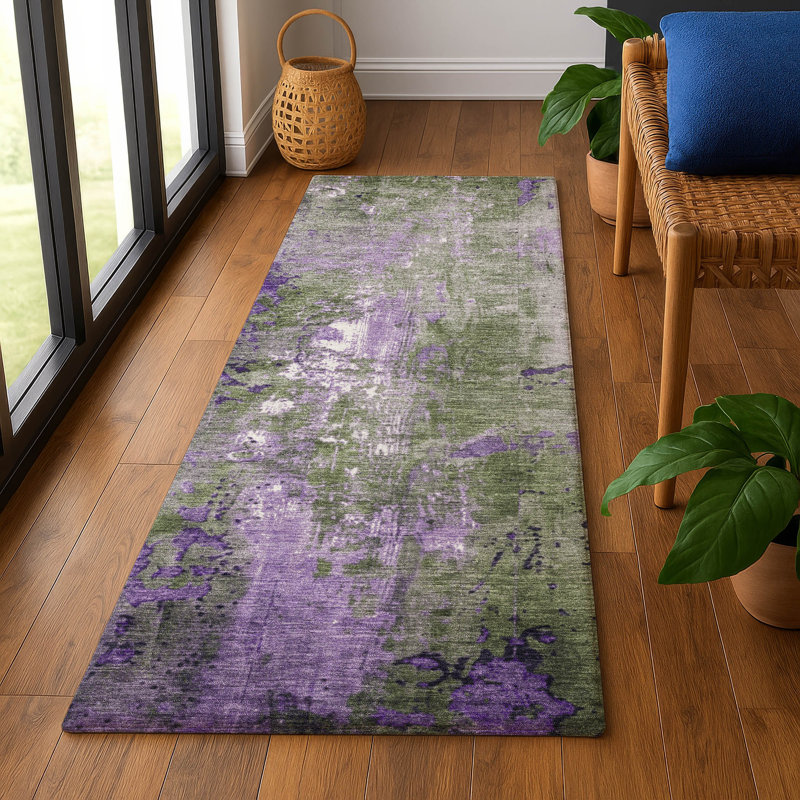 Premium Machine Washable Medena AMF1870 Abstract Rug, Runner 2'3" x 7'6"