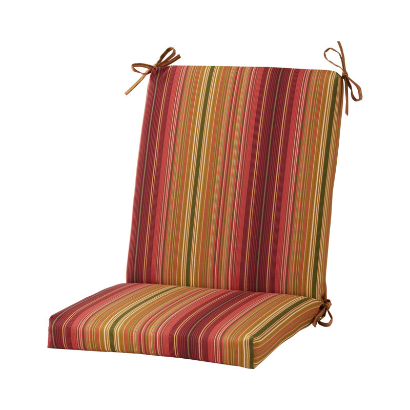 High Back Dining Chair Pad, Kinnabari Striped