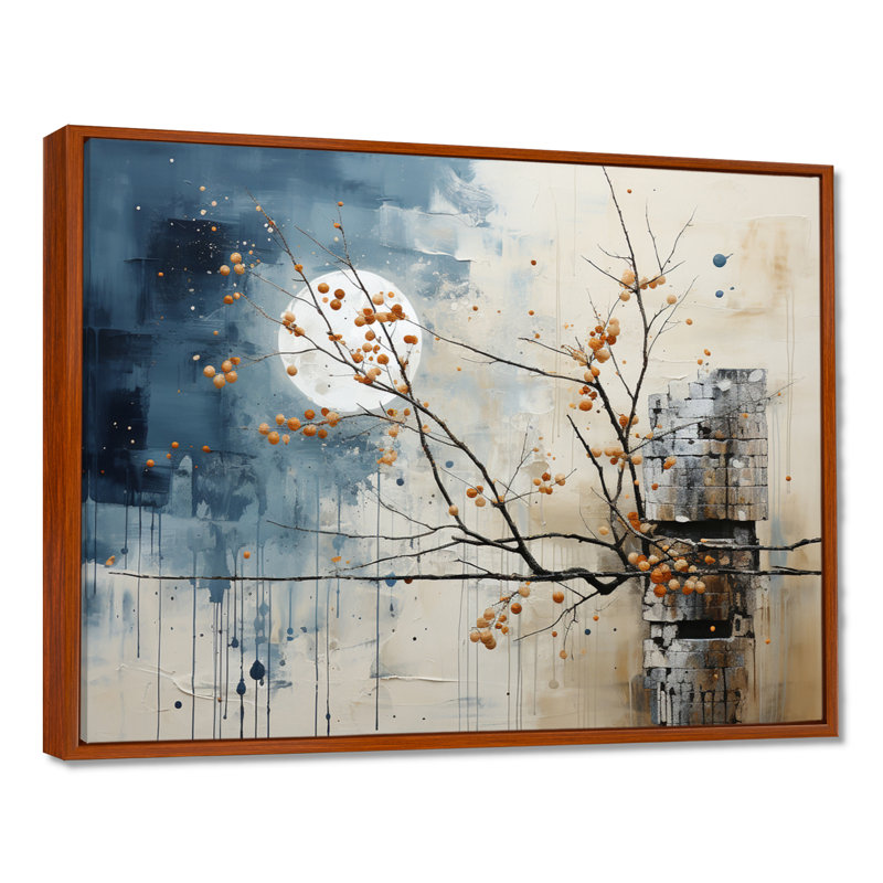 Art japonais, sérénité zen, minimalisme II - Art mural japonais, H 30 po x l 40 po x P 1,5 po, Cadre flottant brun