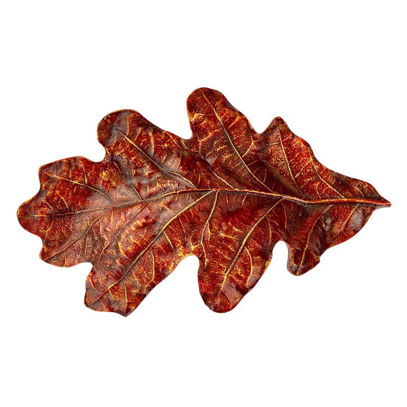 Poignée fantaisie à feuilles, Laiton teinté à la main