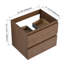 Meuble-lavabo de style moderne de 24 po avec grain de bois, design flottant et tiroir à fermeture en douceur - Élégant et fonctionnel en chêne brun, glissade lisse aux 2/3 rallonges facile à entretenir