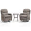 Fauteuil coulissant pivotant en osier avec coussins et table d'appoint Simle-103268838-103268833