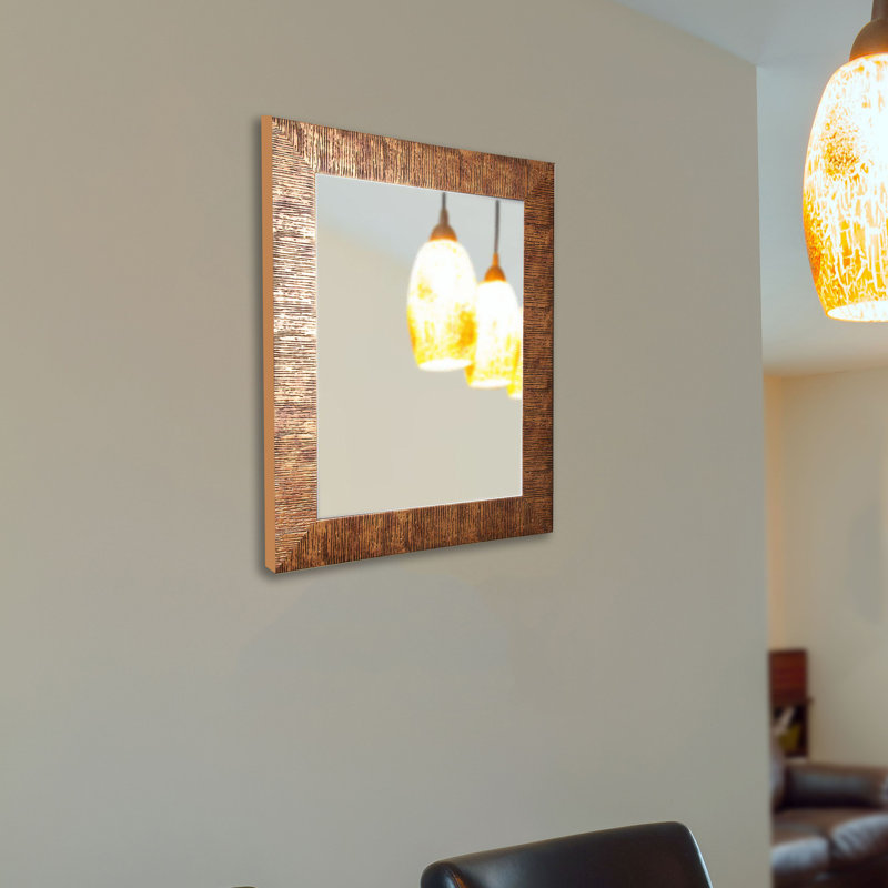 Arazeli Solid Wood Flat Wall Mirror, 34" H x 30" W