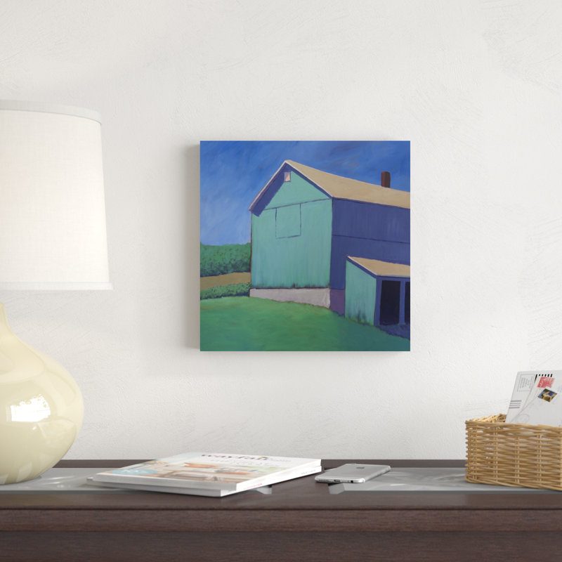 " Rustic Teal " Painting Print, 12" H x 12" W x 1.25" D