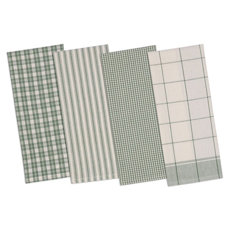 Cotton Embroidered Tea Towel Kitchen Towel, Green