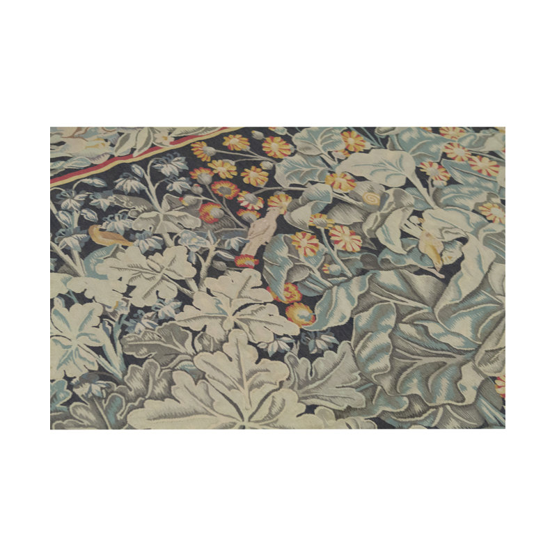 Hand-Knotted High-Quality Green and Brown Area Rug