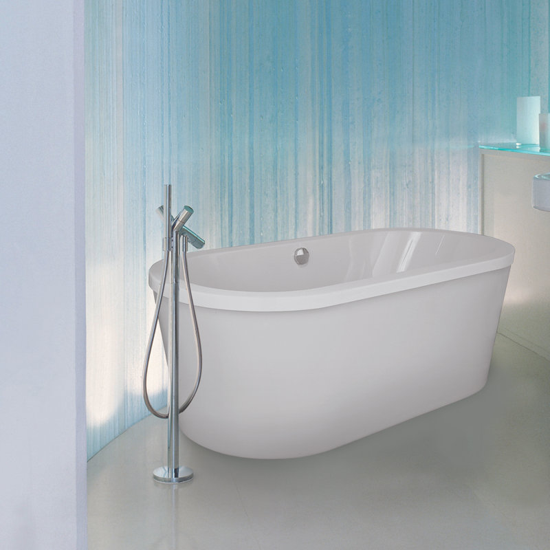 Estee 72'' L Freestanding Air Bathtub, Polished Chrome