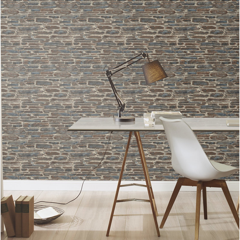Rouleau de papier peint L 33 pi x l 20,5 po Crown Stone, Gris