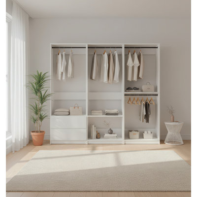 Prosper White Freestanding Walk In Wood Closet System