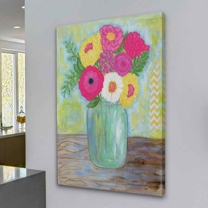 «Mason Jar» par Jill Lambert, reproduction sur toile tendue, H 24 po x l 16 po x P 1,5 po