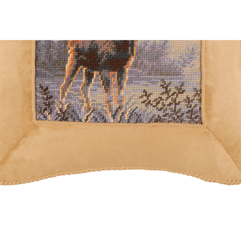 Northwoods Moose Needlepoint Pillow