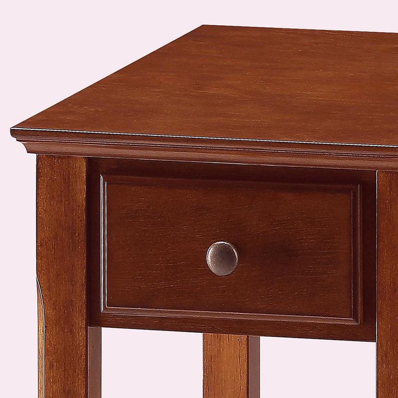 Table d'appoint en noyer avec base, Noyer
