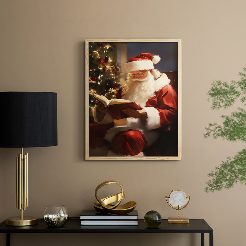 Art des Fêtes de Noël - série 2-XXV, reproduction encadrée - bois massif, H 11 po x l 9 po, Naturel