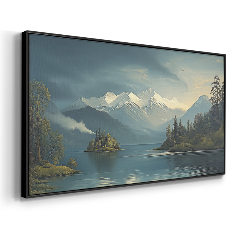 Série paysage - CIV - Toile tendue avec châssis encadré - Prêt à être accroché, H 17 po x l 33 po, Noir