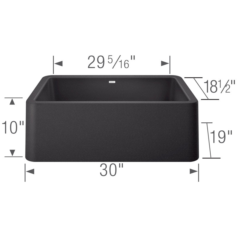 Évier de ferme à tablier frontal à simple cuve 30 po Ikon SILGRANIT - Anthracite, Anthracite