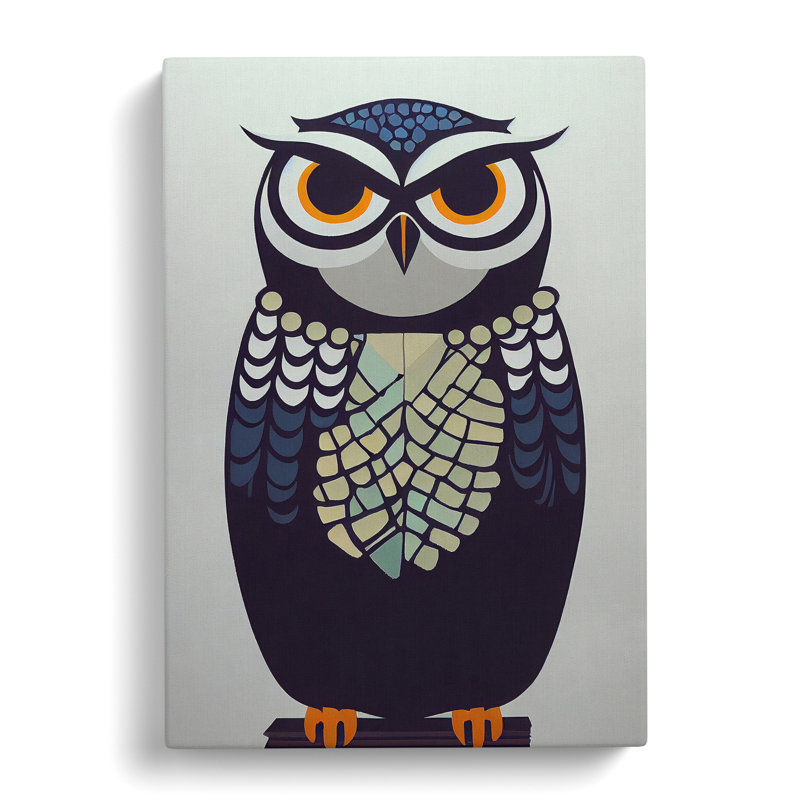 Mysterious Owl - Wrapped Canvas Print, 60cm H x 40cm W x 3cm D