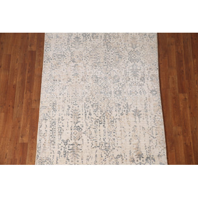 Tapis contemporain en laine à motif abstrait all-over 4 x 6