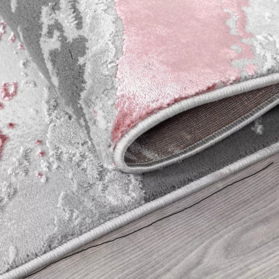 Abstract Flatweave Shag Area Rug