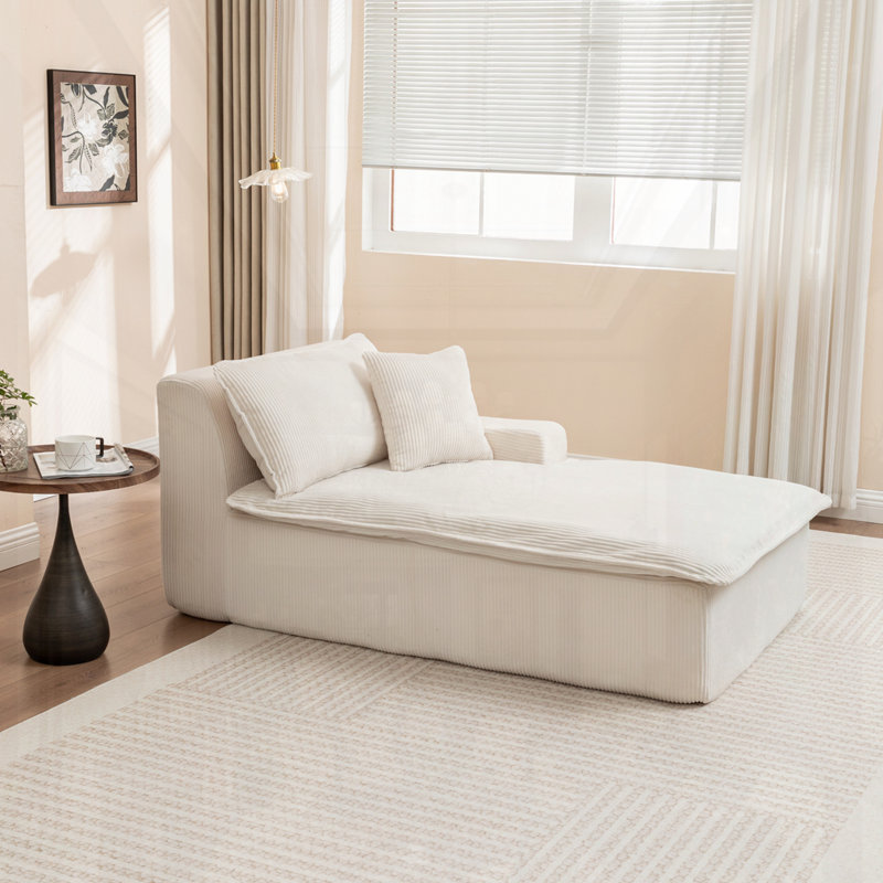Méridienne à accoudoir droit, Orienté à droite, Beige