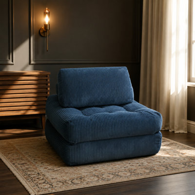 Canapé en velours côtelé avec velours côtelé, canapé-lit douillet avec support ergonomique, siège rembourré en mousse, aucun assemblage requis pour le salon, la chambre à coucher et le dortoir