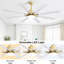 Ventilateur de plafond moderne de 66 pouces avec lumière à DEL à intensité variable, 8 pales ABS, moteur à courant continu réversible à télécommande pour le bureau à domicile-91441346