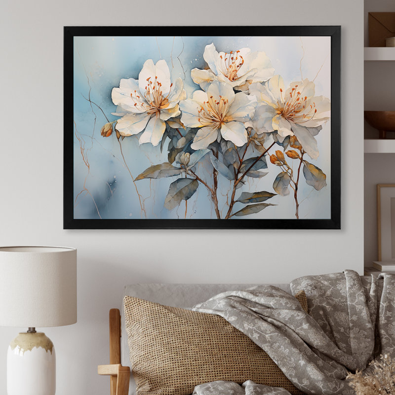 Essence de simplicité rhododendron, Cadre simple noir, H 12 po x l 20 po x P 1 po