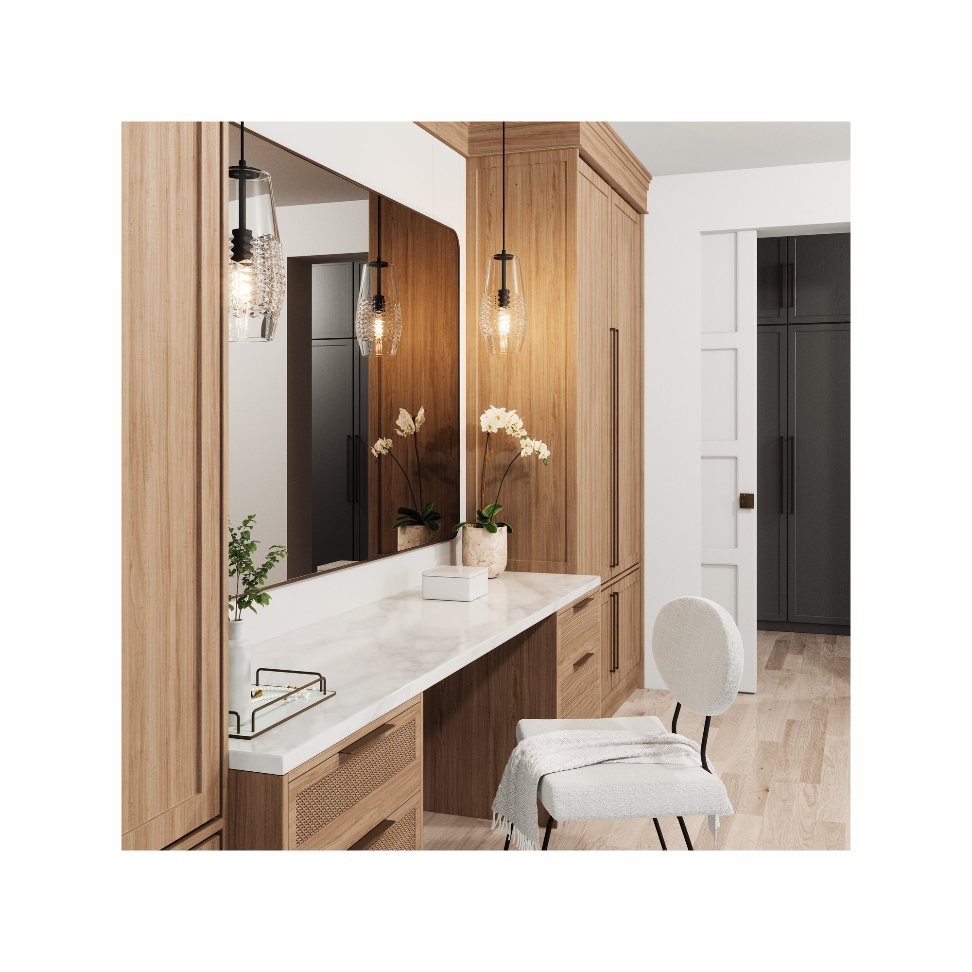 Single Light Glass Dimmable Pendant, Matte Black