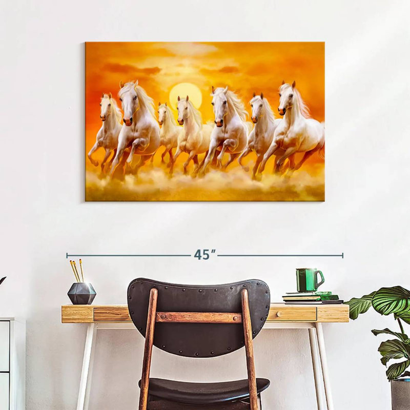 Seven Running Horses Canvas Print, 26" H x 39" W x 1.25" D