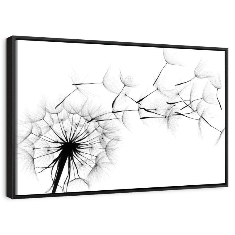 Flying Dandelion, 25" X 17", Floating Frame Black