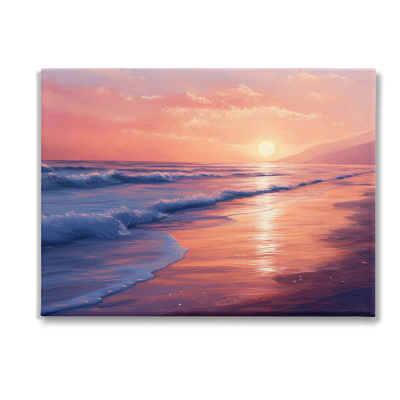 " Sunset Over Beach Waves " by Imagine It Images, 30" H x 40" W