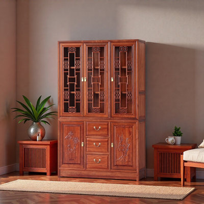 Bibliothèque standard en bois massif H 76,8 po x l 47,2 po Millicent