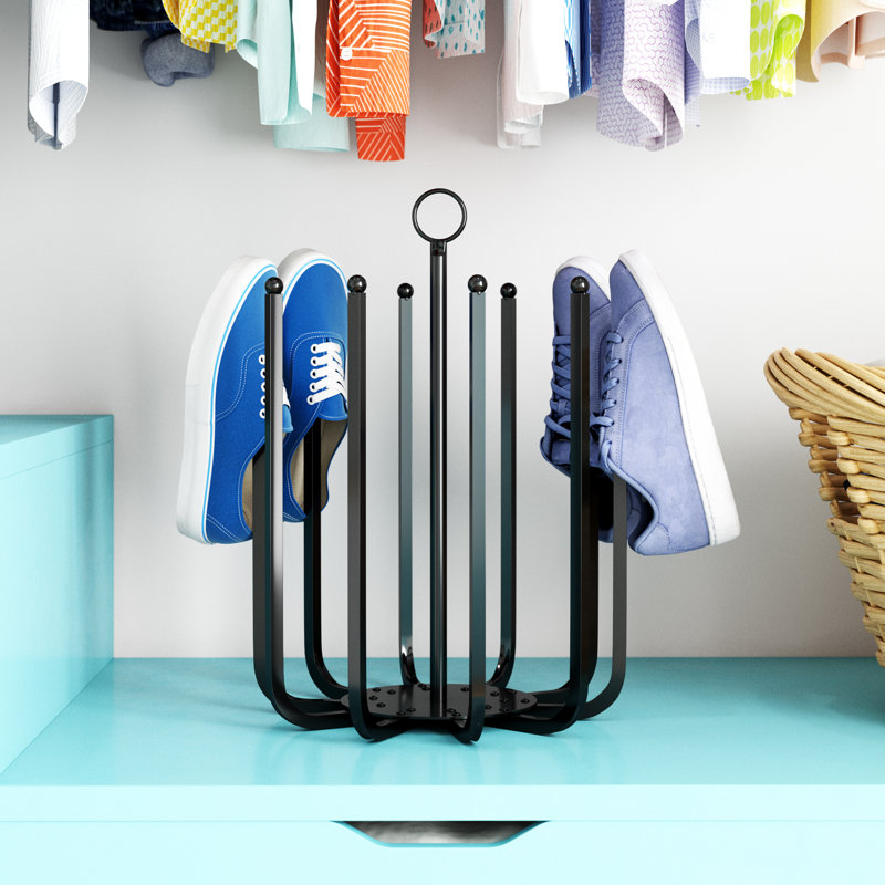 5 Pair Black Round Boot Shoe Rack Welly Holder Stand