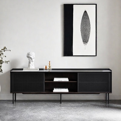 Meuble télé de style minimaliste noir