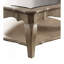 Table basse en verre transparent et finition taupe antique