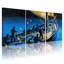 «Night Sea Sailors Waves Light», ensemble de 3 impressions murales sur toile-967488777