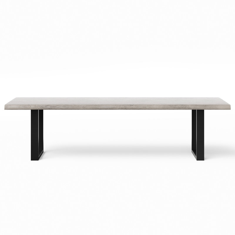 Colin Dining Table, Sandblasted Gray, 29.75"H x 116"L x 40"W, Black