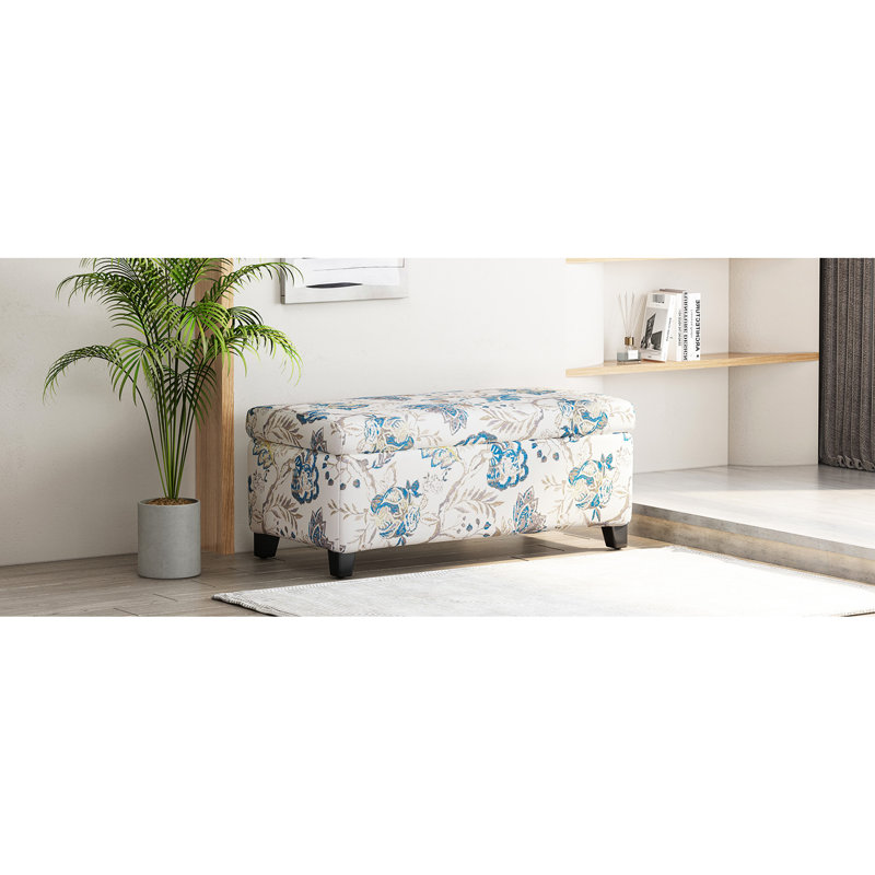 Fleur bleue, charnières à fermeture douce, idéales pour le bureau, repose-pieds, siège et coussins de rangement élégants, salon, couvertures supplémentaires